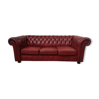 Sofa chesterfield convertible red leather