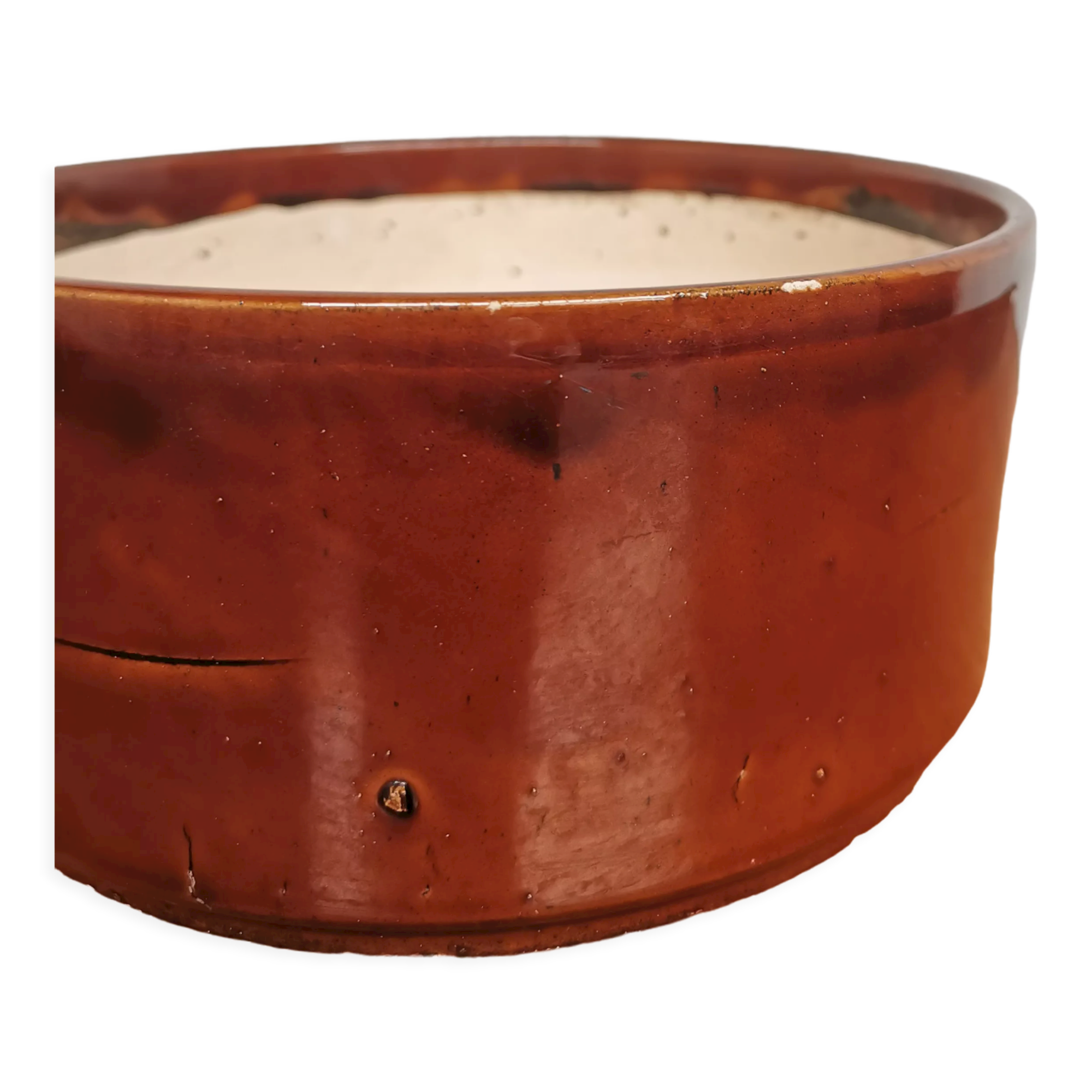 Glazed stoneware salad bowl