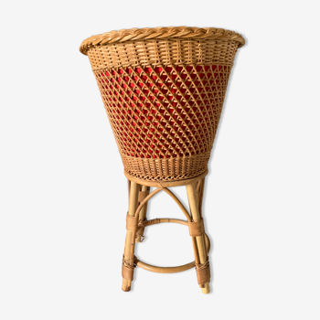 Worker wicker plant holder