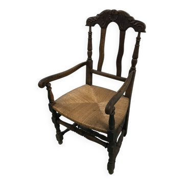 Fauteuil rustique paillé