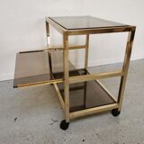 Serving table in brass and glass