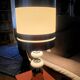 Large Vintage 1970 Space Age Chrome & Wood Lamp