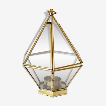 lantern, glass and brass