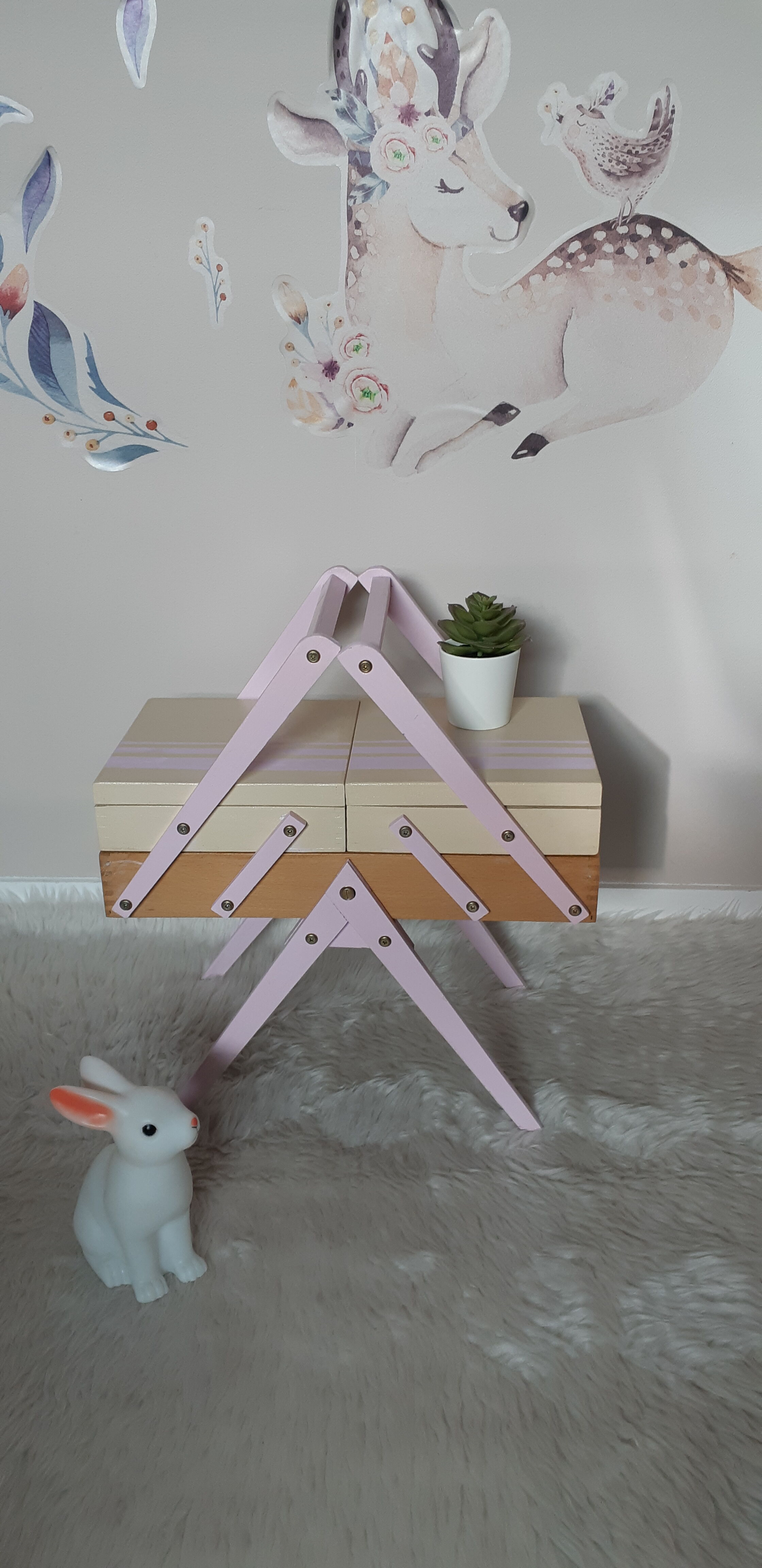 Child worker in revamped wood, compass feet