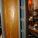 Floor lamp PHILIPS wood and Grey painted steel around 1970