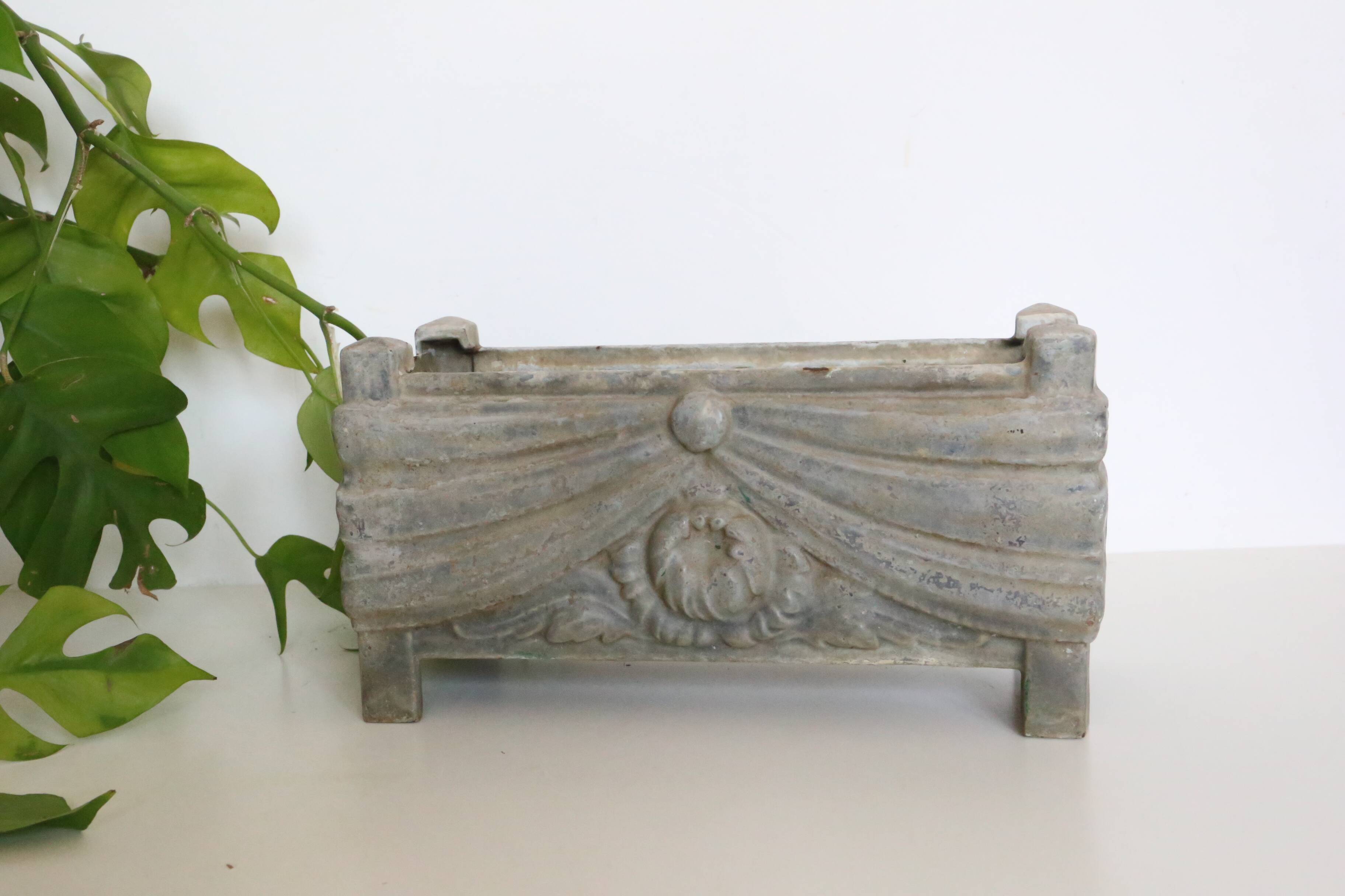 Art deco cast iron planter