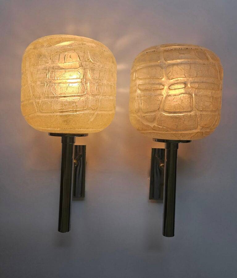 Pair of Rare Midcentury Wall Lamps Doria Leuchten, Germany, 1970s
