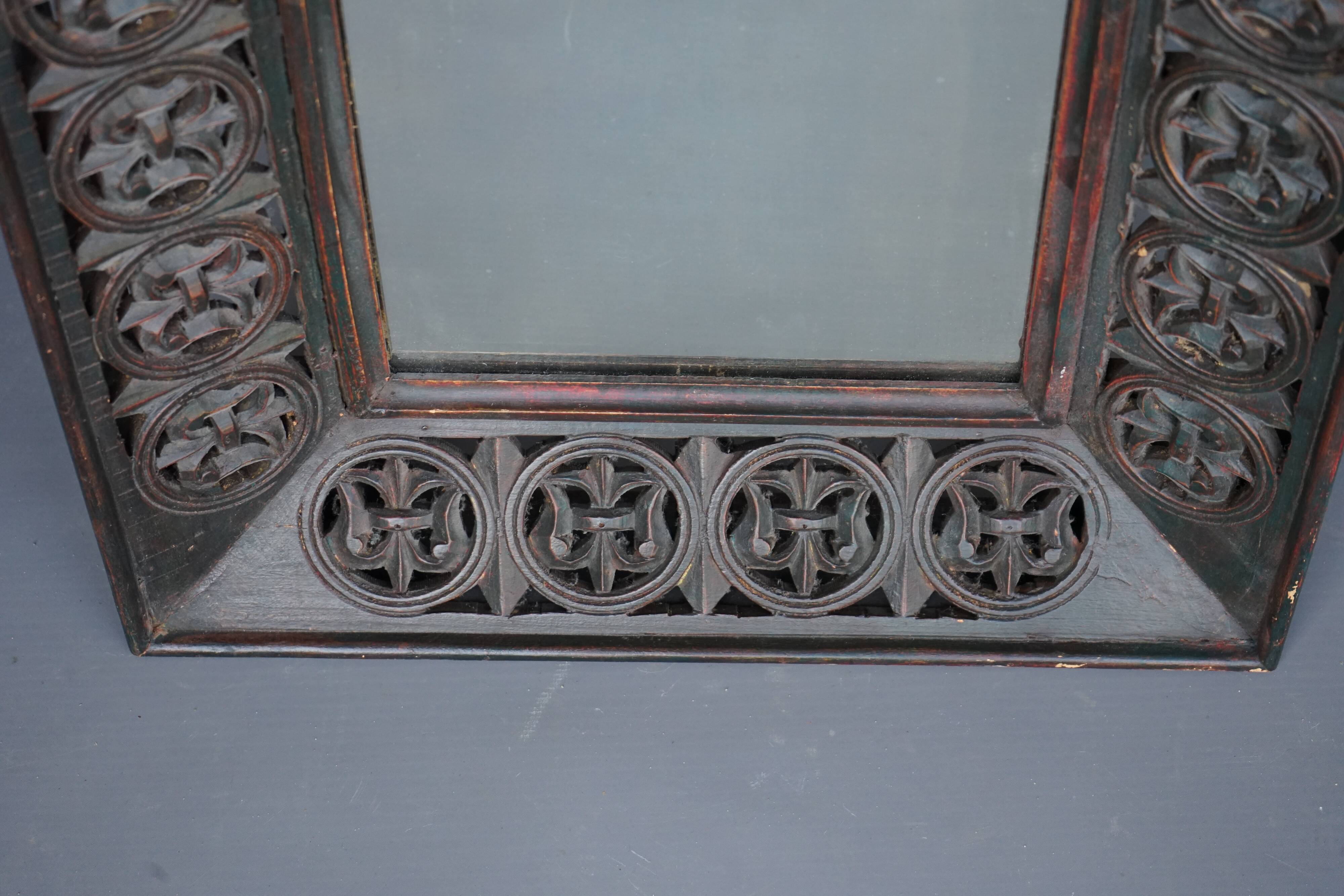 Miroir mural en bois à cadre profond