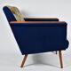 Mid-century armchair, 1960s, fully restored, blue velvet