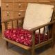 Scandinavian old wooden armchair