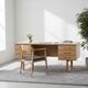 Vintage Oak Desk by Henning Jensen & Torben Valeur for Dyrlund, Denmark, 1960s