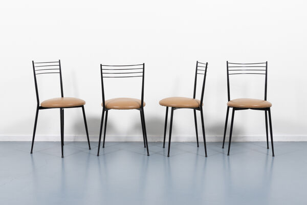 Set of 4 vintage Italian bistro chairs 1970