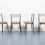 Set of 4 vintage Italian bistro chairs 1970