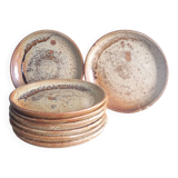 Dessert or cheese plates in Puisaye stoneware, Jean-Pierre Prud’homme