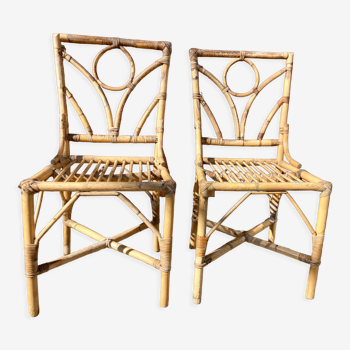 Chaises rotin vintage