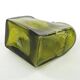 Mid-century modern glass form, olive glass, designed by M. Veltuzen-Nagrabecka, Poland, 1970s