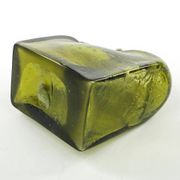 Mid-century modern glass form, olive glass, designed by M. Veltuzen-Nagrabecka, Poland, 1970s