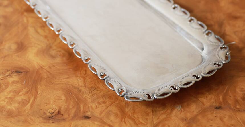 Silver-plated metal tray