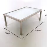 Steel Coffee Table in the Style of Nanda Vigo with a Mirrored Top, Italy, 1970s