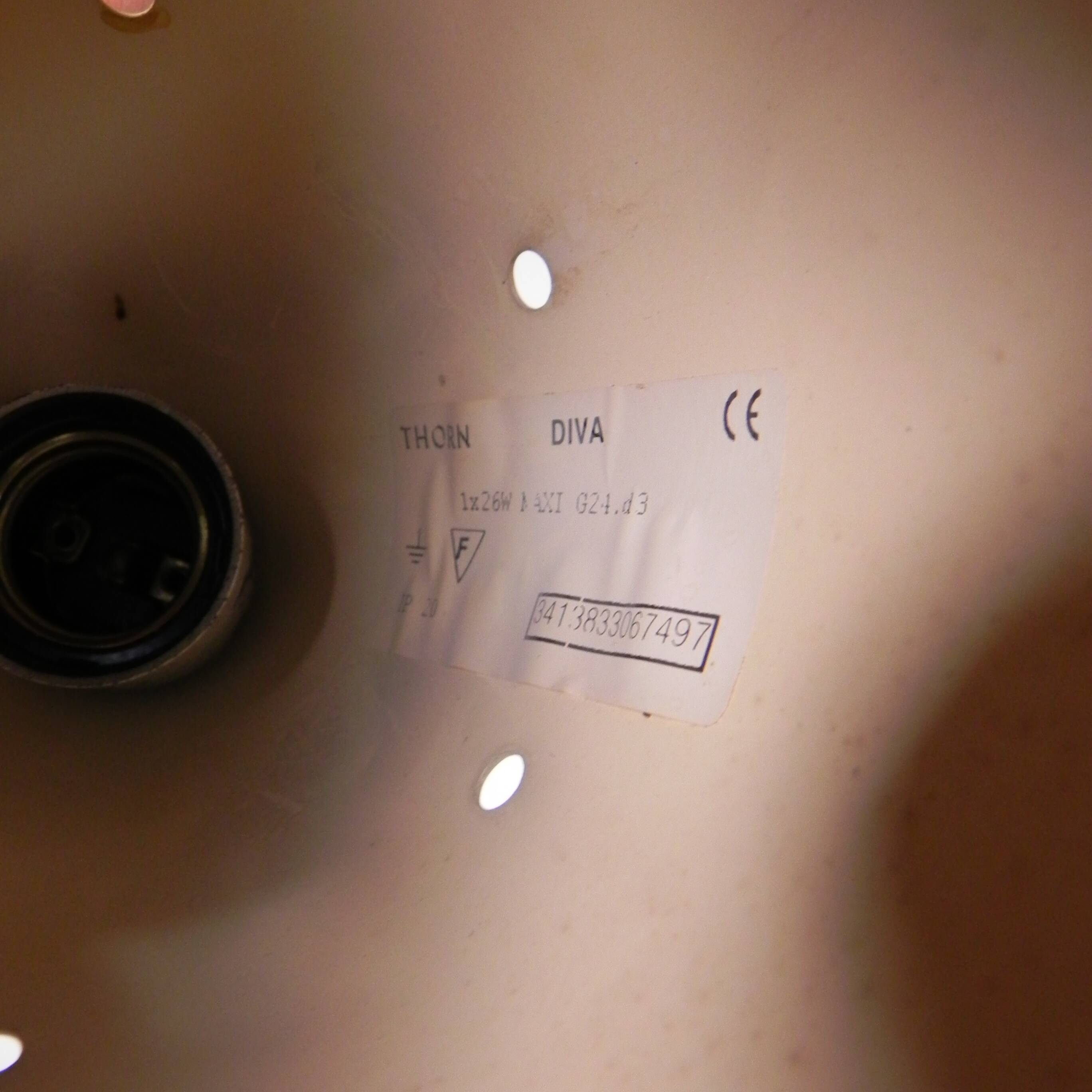 Vintage hanging lamp, aluminum shade, with new wire