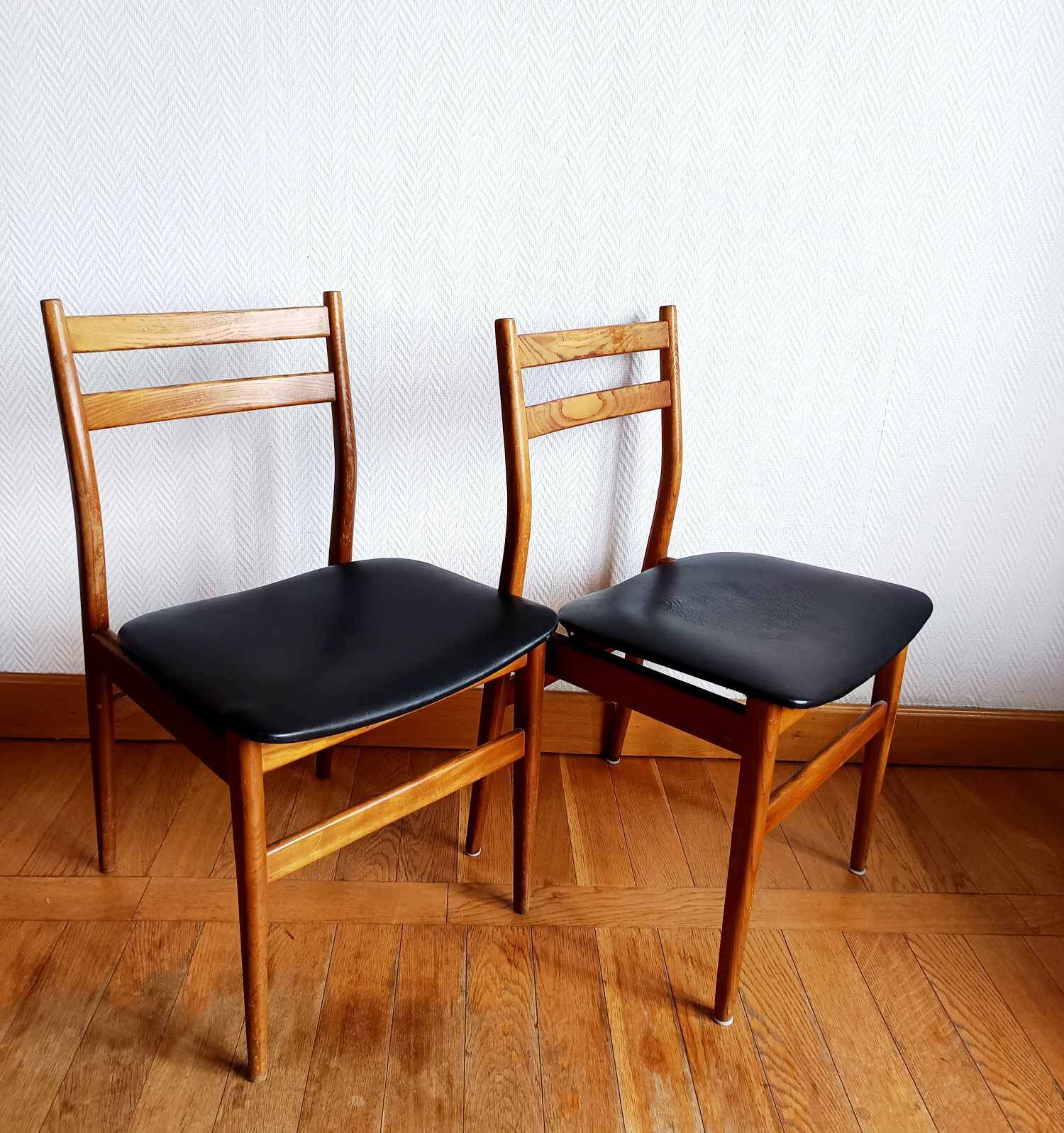 Five vintage Scandinavian chairs 1970