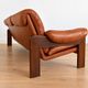 Vintage Swedish mid-century 3 person sofa in cognac leather, 1970s