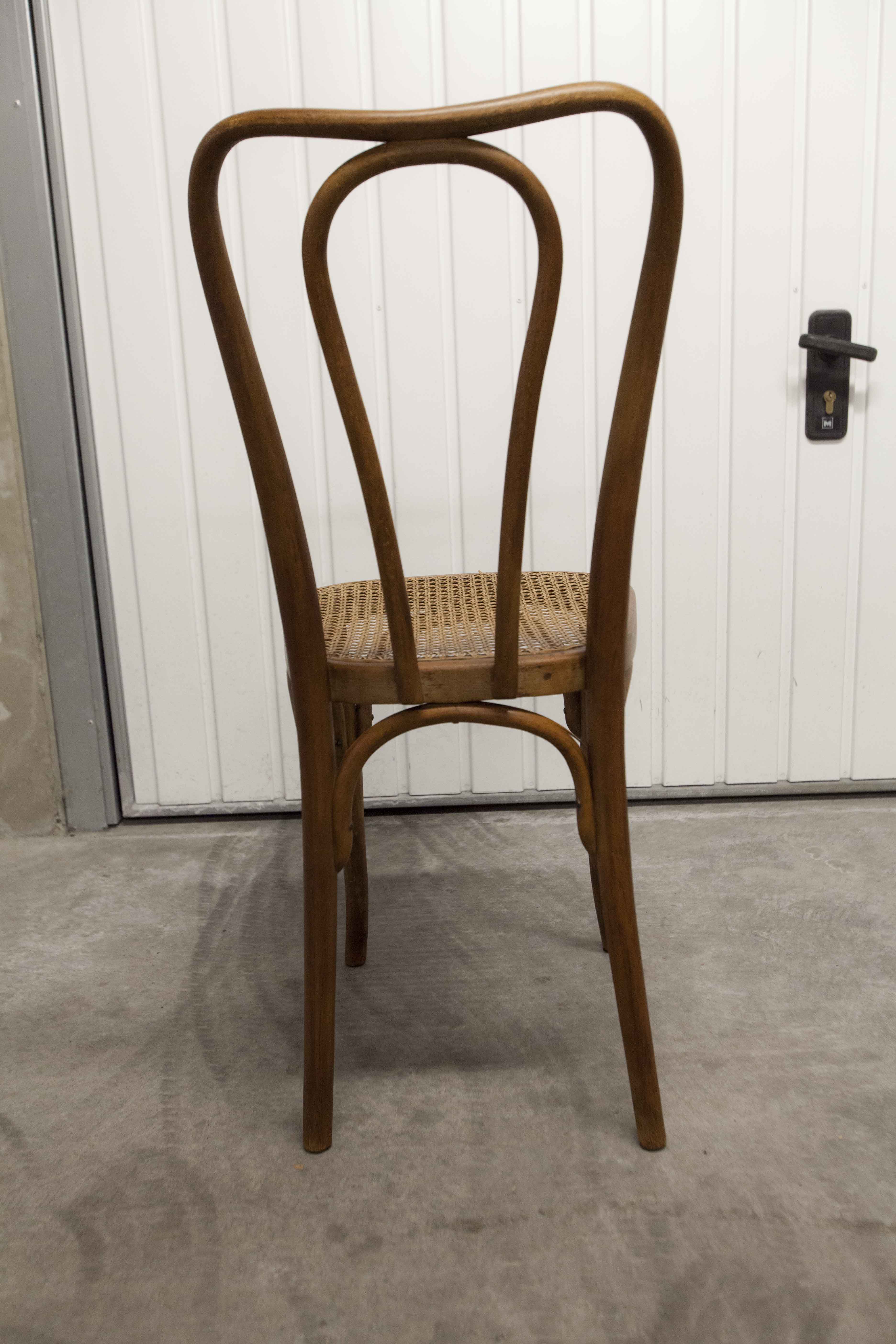 Set of 6 chairs bistro j&j kohn 1900 seat cannage