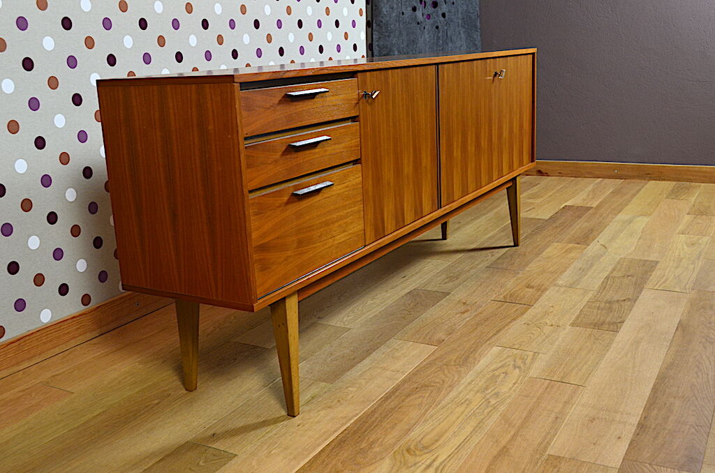 Scandinavian design row Walnut vintage 1960