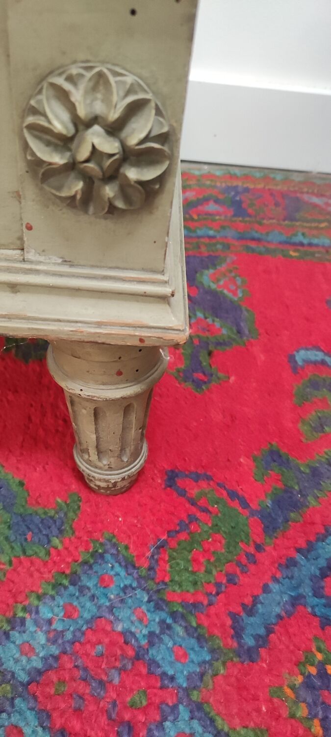 Wardrobe 3 doors, 3 drawers Louis XVI style patinated