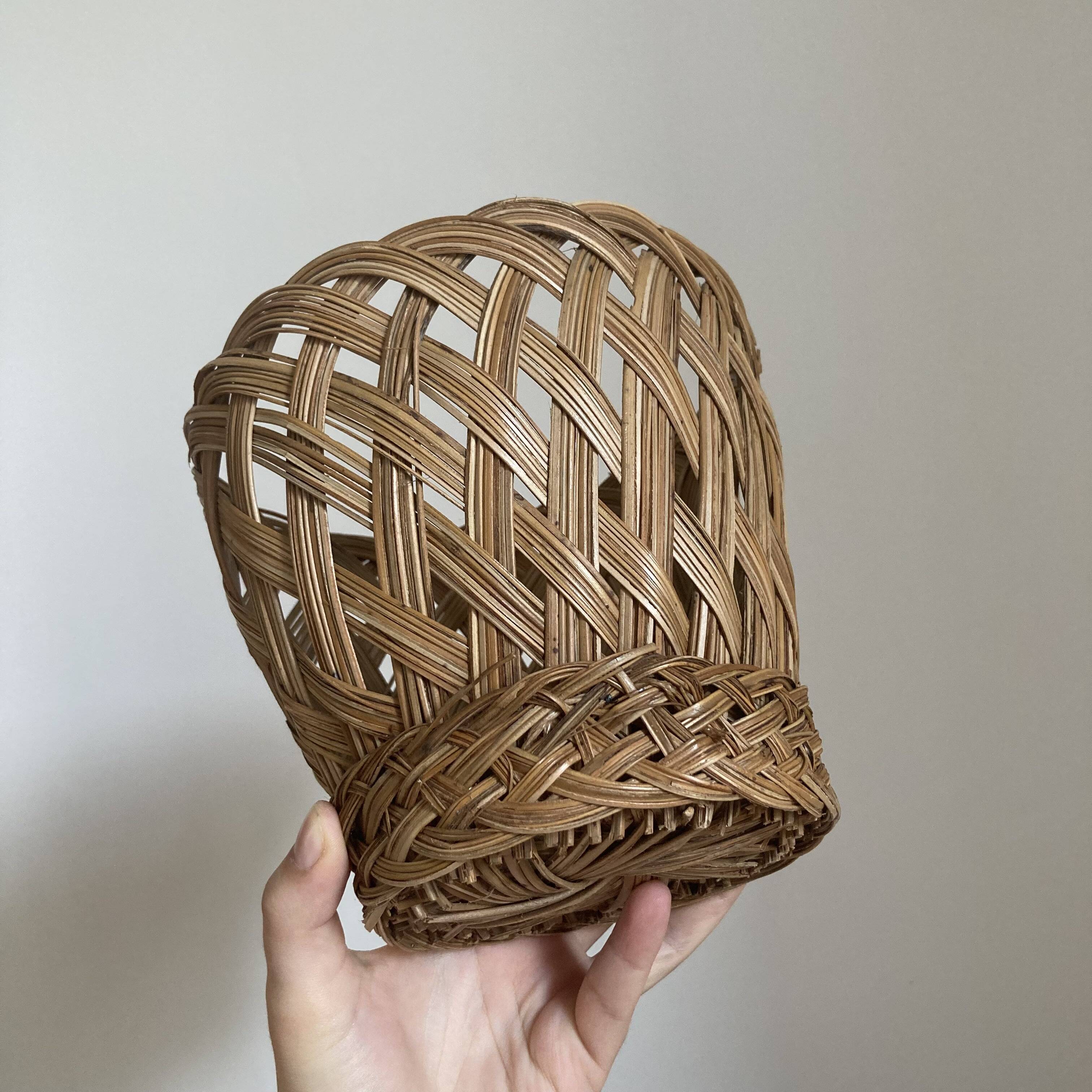 Vintage woven wicker plant pot cover