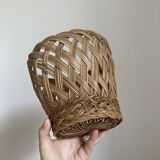 Vintage woven wicker plant pot cover
