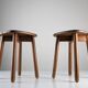 Pair of wooden stools by Pierre Gautier Delaye, France, 1960s