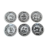 Série de 6 assiettes "parlantes" Gien