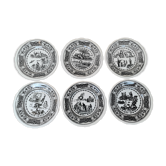 6 Gien "talking" plates