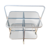 70's foldable metal and glass rolling service