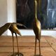 Vintage brass heron duo