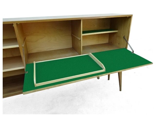 Sideboard vintage blond wood massif vintage 1950 from Charles Ramos