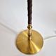 Brass floor lamp with dark brown leather trim, Swedish / Scandinavian Modernity