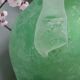 Small green Murano vase with handles – blown glass - "scavo" type