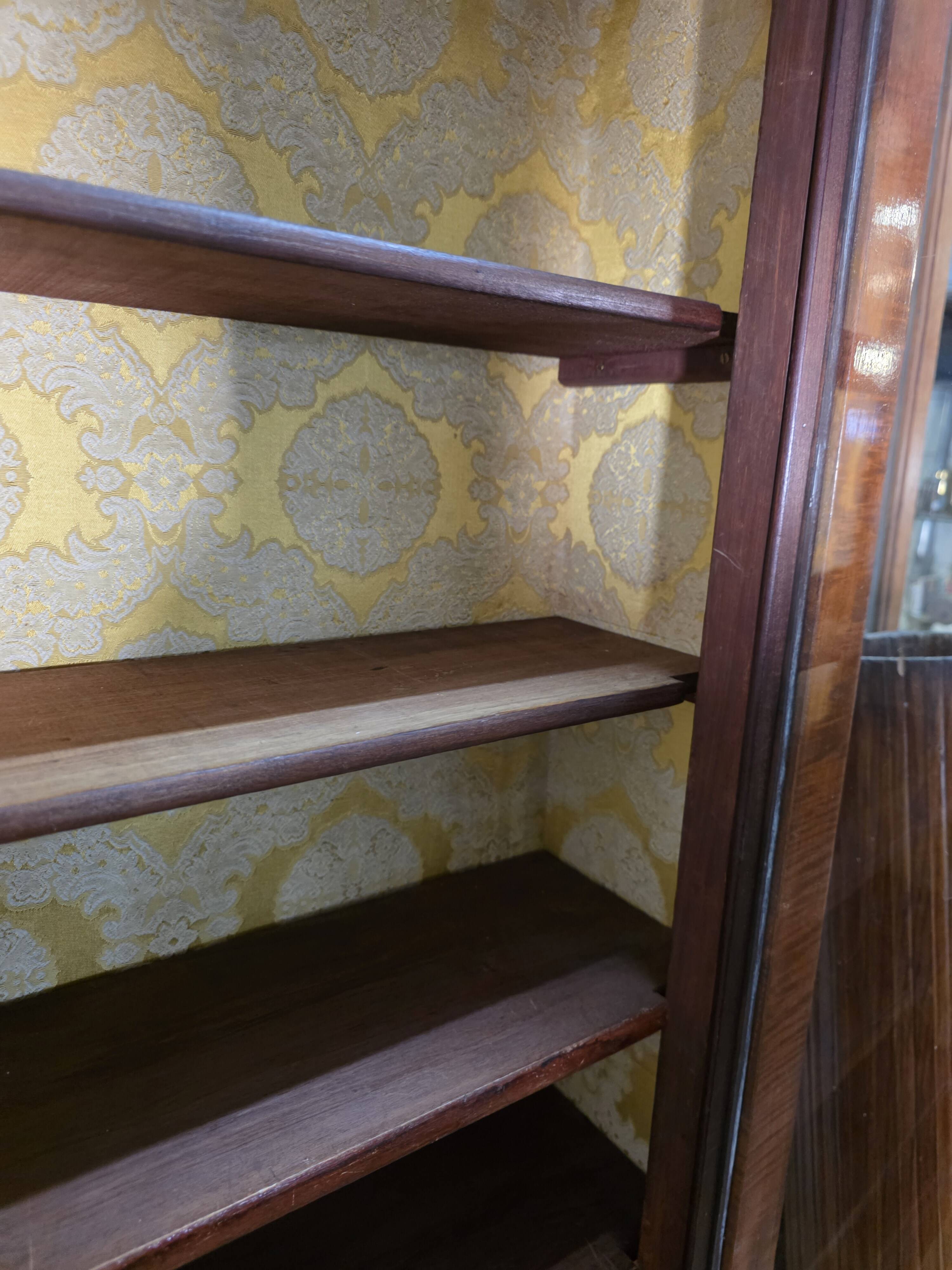 Late 19th century mahogany shop display cabinet.