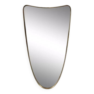Miroir rétroviseur forme libre contour laiton - 60x30cm