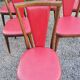 Set of 6 chairs from the 60s in red moleskine