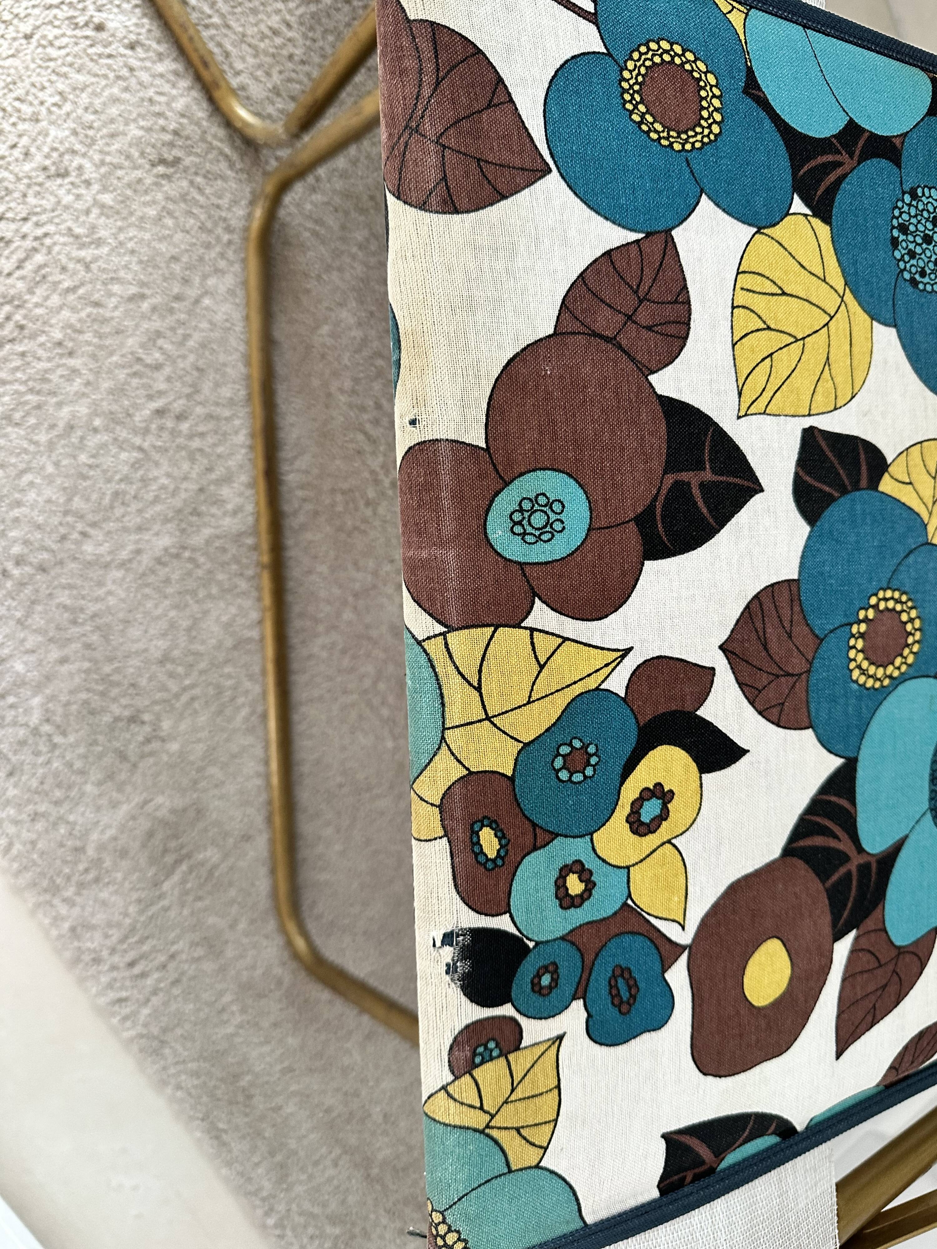 Pair of vintage Lafuma armchairs from the 60s/70s – Made in France – floral fabric