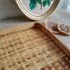 Rectangular braided bamboo top - vintage