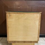 1950s Art Deco bedside table with inlaid mirror