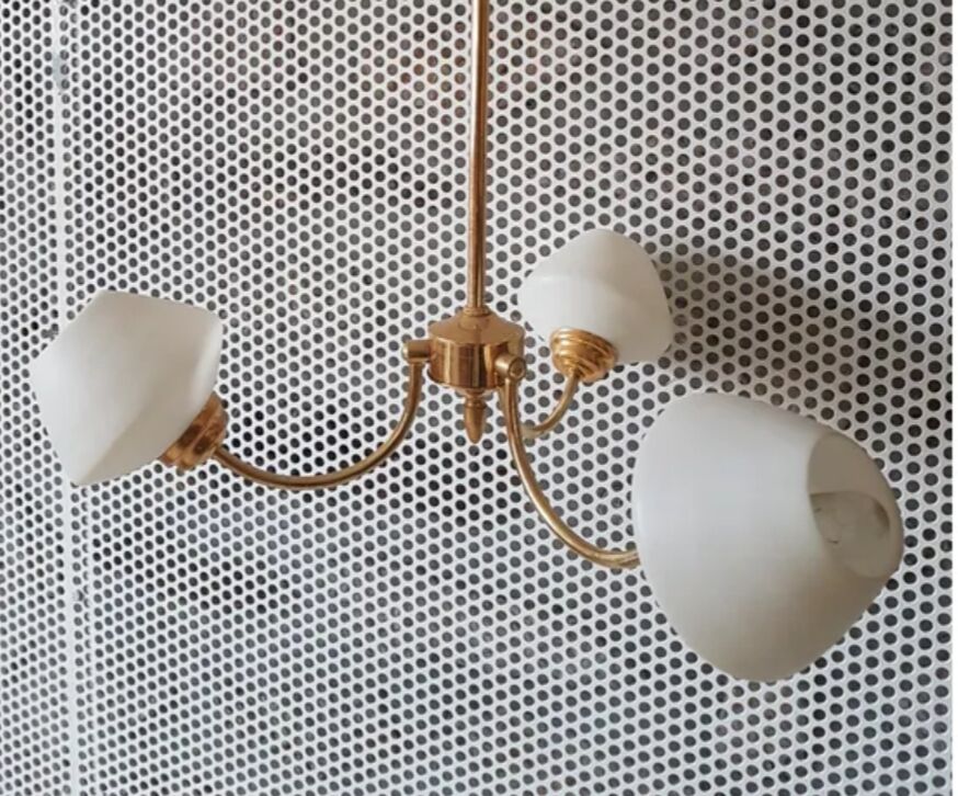 Gold and white vintage chandelier