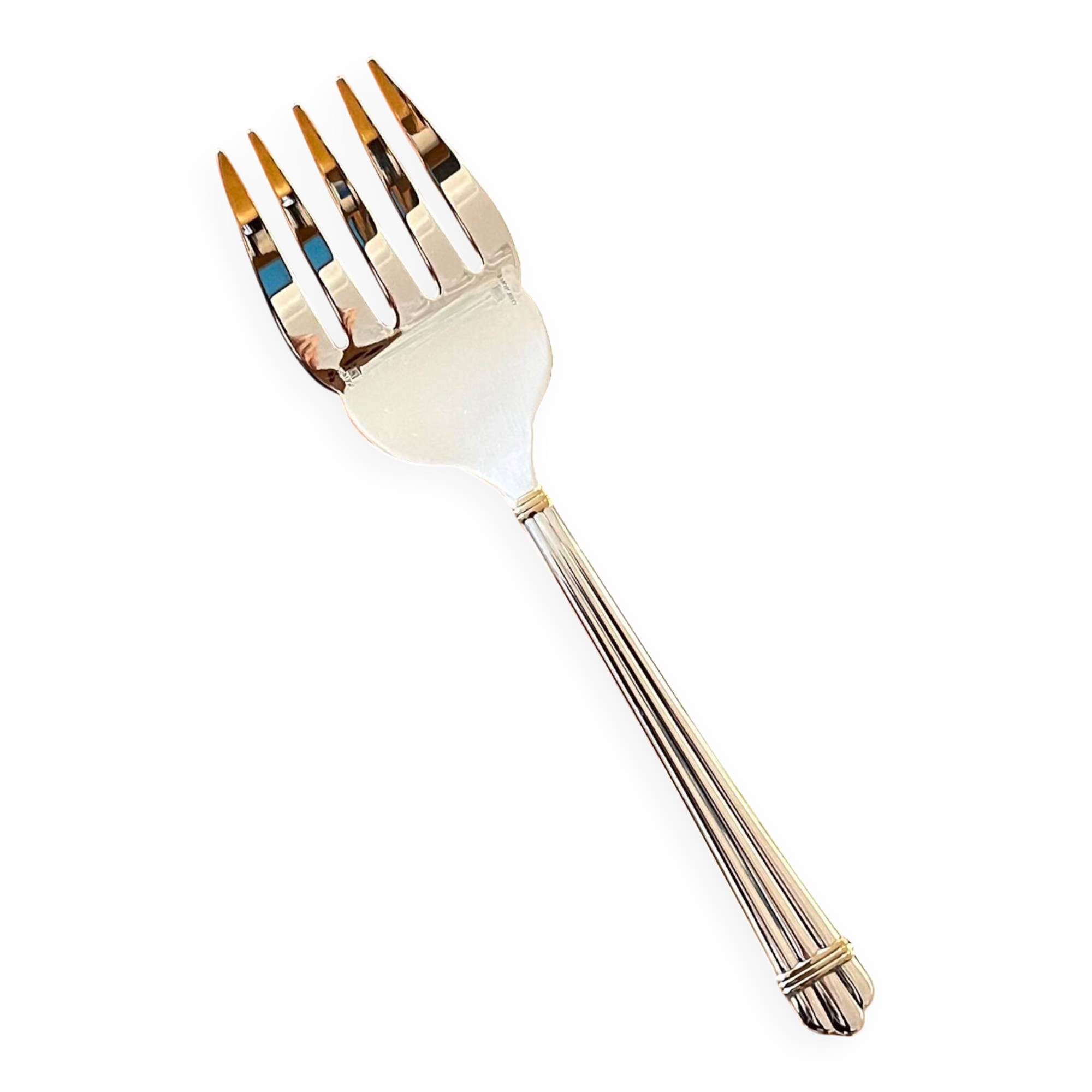 Christofle Aria gold ring serving fork