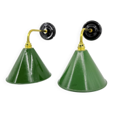 Enamelled sheet metal wall lights