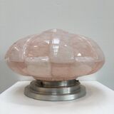 Large Art Deco ceiling light in pink Clichy glass