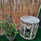 Table en rotin blanc